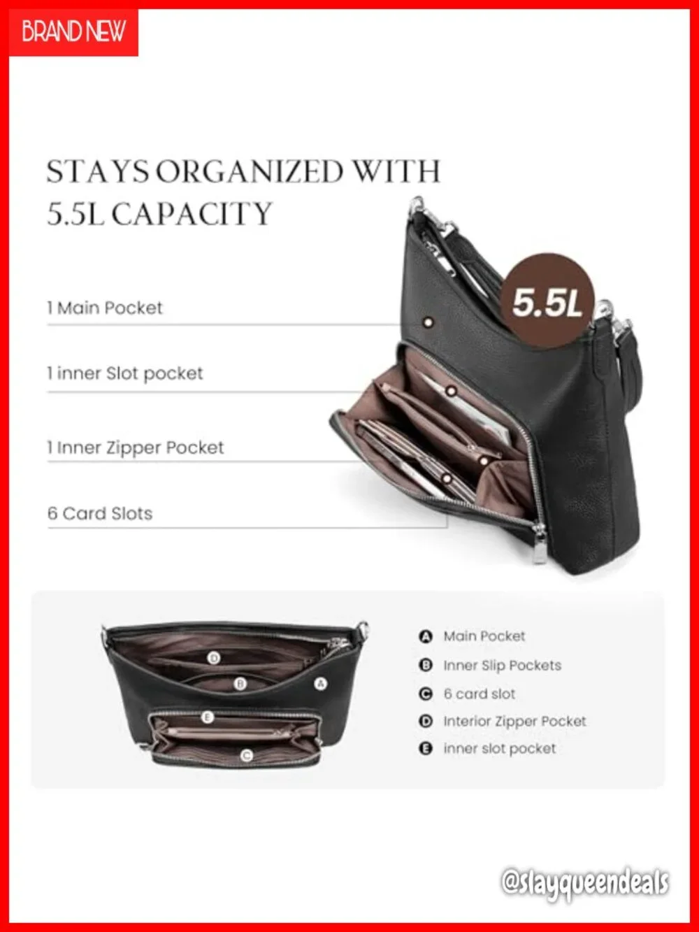Genuine Leather Hobo Bag Anti Theft Crossbody with RFID Wallet